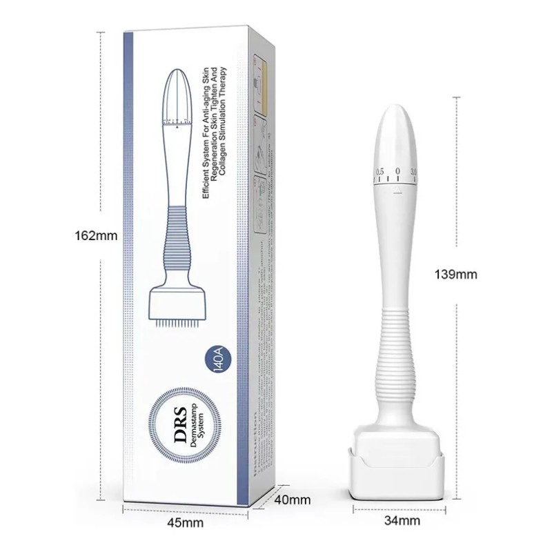 Dermaroller Facial Barba 0.5-3 Mm Titanio Regenera Colágeno