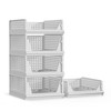 Proarea 5 Pack Stackable Plastic Storage Basket Closet Organizer Bin