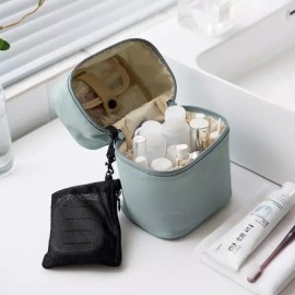 메이크업 파우치 보관 정리 휴대용 인기 여행용 화장품 방수 스킨케어 코스메틱 여성 수납 가방 백 대용량 [베이지] Large Capacity Makeup Pouch Storage Organizer Portable Popular Travel Cosmetic Waterproof Skincare Cosmetic Women's Storage Bag [Beige]