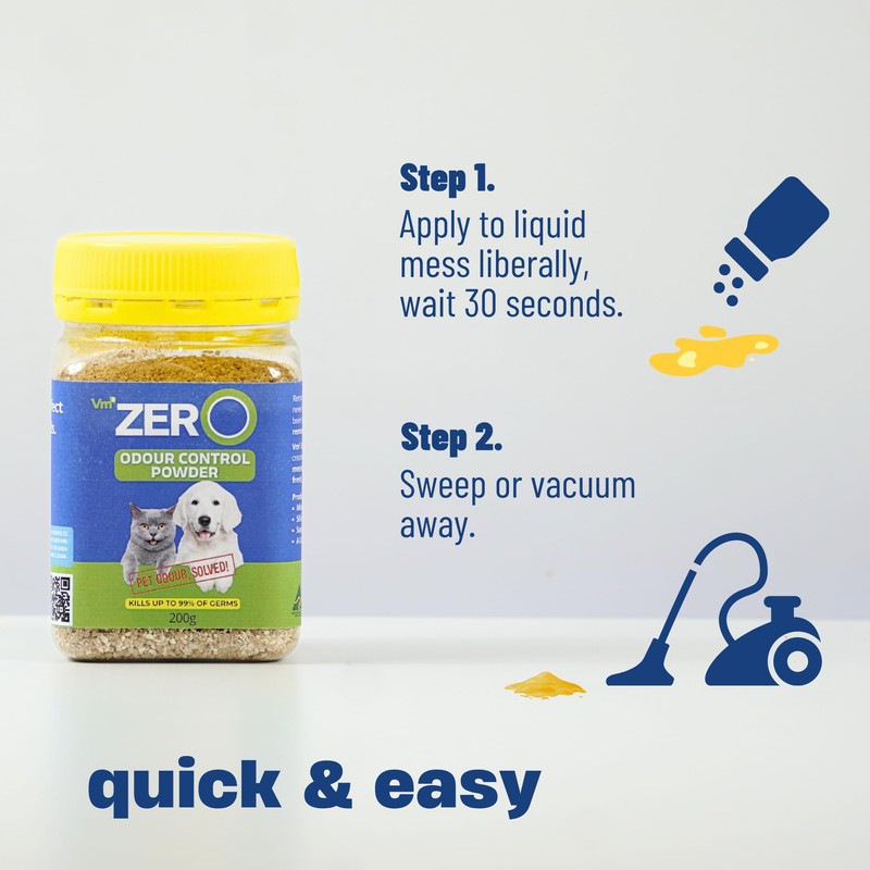 Vm3 Zero Odour Control Powder, 200g, Fast & Easy Pet