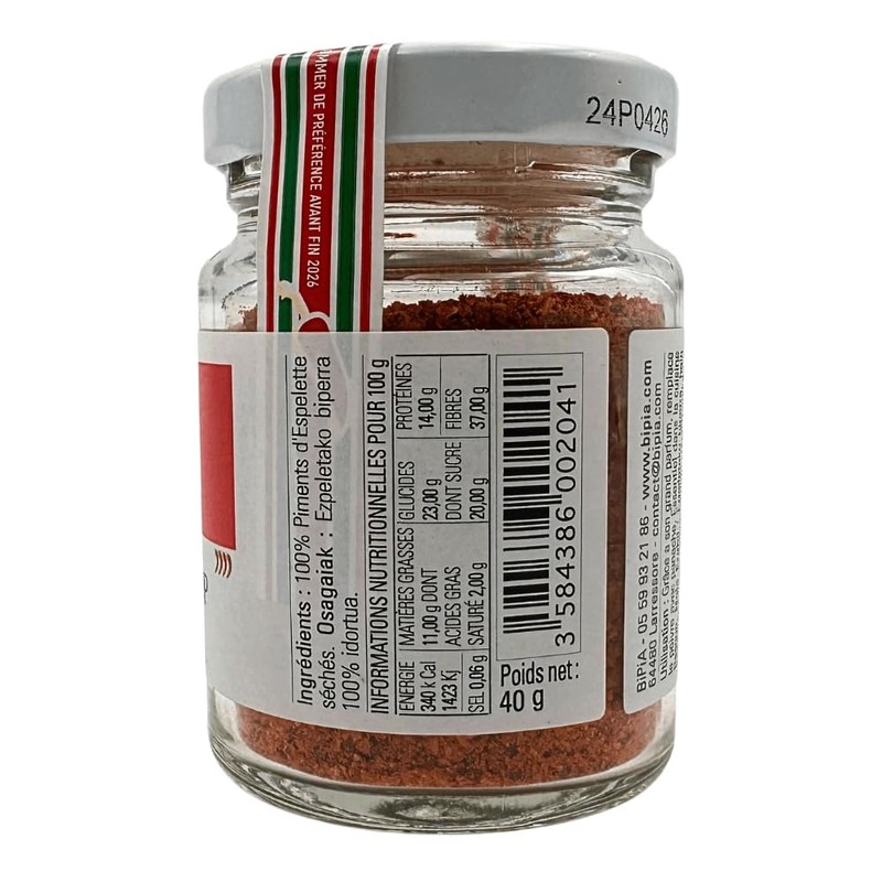 Piment D'Espelette French Red Chilli Powder 40 g Jar Basque