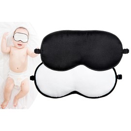 K meet Q Mulberry Silk Sleep Mask with Adjustable Strap for Kids,Cute Sleeping Eye Mask for Newborns, 2 Packs