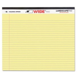 Landscape Format Writing Pad, College Ruled, 11 X 9-1/2, 40 Sheets/Pad [Set of 3]