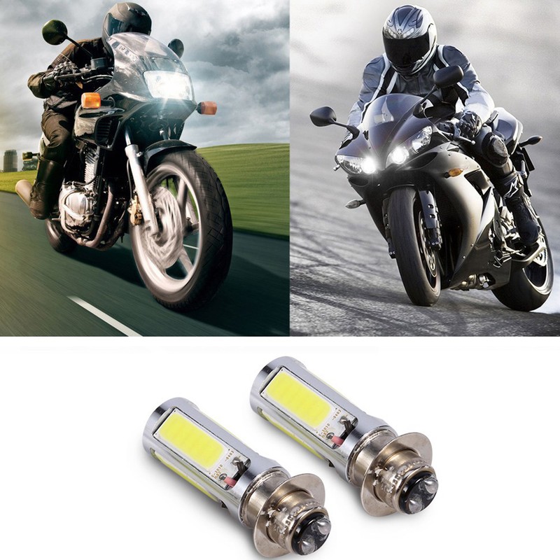2x 6000K White H6M COB LED Motor Bike/ATV Headlight Fog
