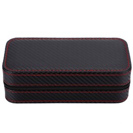 Portable 2Slots Carbon Fiber Leather Watch Storage Box Case Wristwatch Organizer Holder Travel