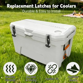 2 Pack Cooler Latches Compatible with Ozark Trail, Replacement Lid Latch Parts, T-Handle Draw Latches Made with Premium Durable Rubber, Flexible and Easy to Install Cooler Accessories