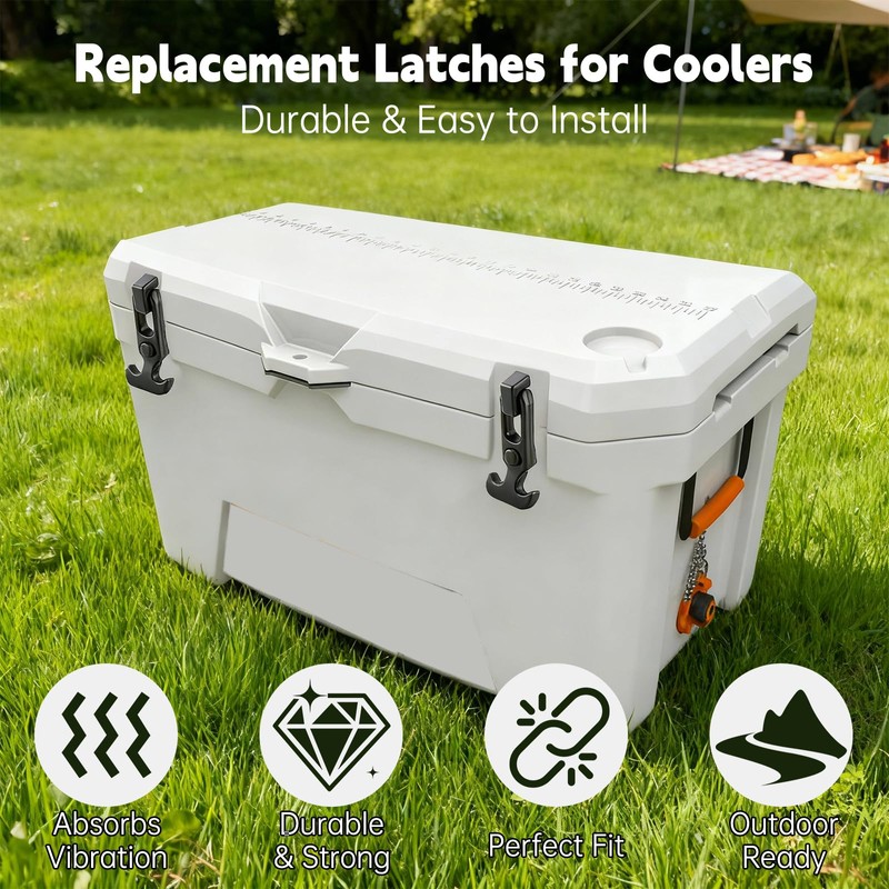 2 Pack Cooler Latches Compatible with Ozark Trail, Replacement Lid