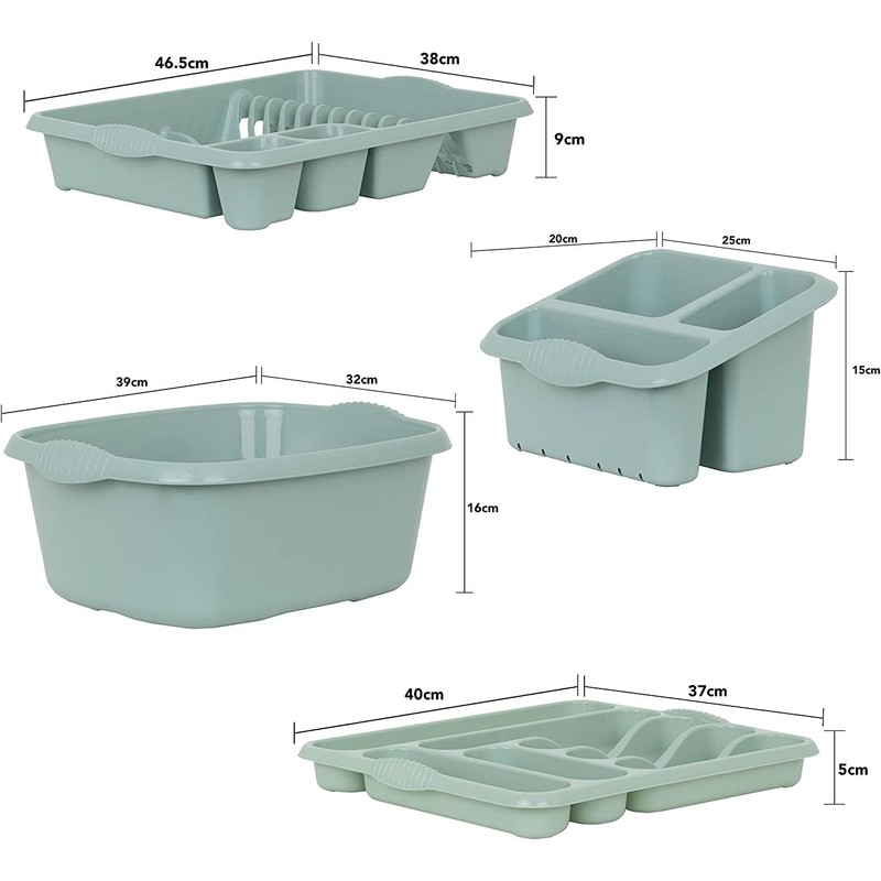 M1SS SILVER SAGE - 4 Piece Casa Plastic Kitchen Set