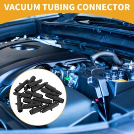 Partuto Vacuum Tubing Connector for Car Hose Reducer Connector Nylon Black 3/8" x 1/4"