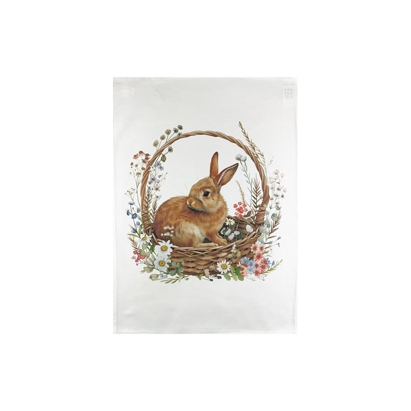 Half a Donkey Bunny in a basket large cotton tea