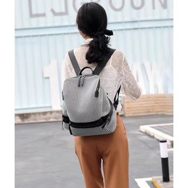 BUKESIYI CCDE78110 Women's Bag Backpack Handbag Women Backpack Small Anti-Theft School Backpack Laptop Weekender PU Leather, gray, BUKESIYI Bag