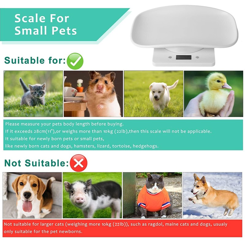Digital Small Animals Scales for Weighing with Tape Measure, Puppy