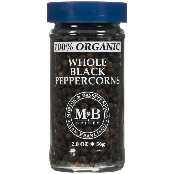 Morton & Basset Spices, Organic Whole Black Peppercorn, 2 Ounce (Pack of 3)