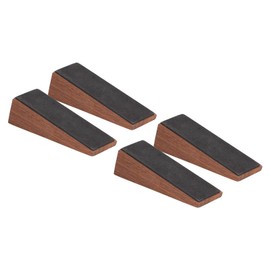 4Pcs Door Stops, Wooden Door Stoppers Non Slip Door Wedges with Rubber Tip for Bottom of Door Bedroom Living Room Bathroom