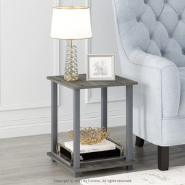 Furinno Simplistic Set of 2 End Table, French Oak Grey/Grey