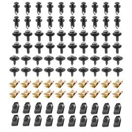 Opuweiy 100 PCS Car Bumper Repair Kit, Universal Body Clips Automotive Fender Splash Guard Fixing Clips, Undertray Screws and Rivet Fasteners Set, Universal U-Nuts Kit Car Accessories