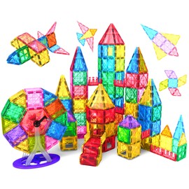 Jasonwell Magnetic Tiles Kids Magnetic Blocks Building Sets 3D Magnet Tile Building Blocks Magna Construction Educational STEM Toys Gifts for Toddlers Boys Girls 3 4 5 6 7 8 9 10 + Year Old