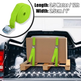 X AUTOHAUX 6pcs 1" x 12' Car Cargo Tie Down Straps with Cam Lock Buckle Green