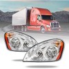 Freightliner Headlights for Cascadia 2008-2017,Replacement Headlamp DOT and SAE Approved (Silver, Pair Set)