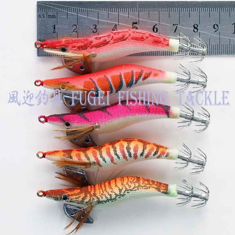 A20egi20h5POR No. 2.0 Egi Pink/Orange/Red Set of 5, Luminous Squid
