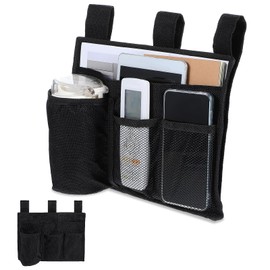 Tobeelec Bedside Caddy Storage Organizer, Bedside Storage Caddy, Hanging Bedside Caddy, Hanging Storage Bag Pocket for Bunk/Hospital Beds, Bedside Storage Organizer for Magazine, Phone, Glasses