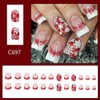 24Pcs Christmas White French Tip Press on Nails Medium Square