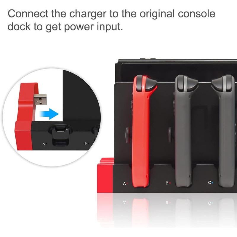 Upgraded Charging Dock Station for Switch/Switch OLED, Charges Up to
