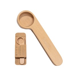Wooden Coffee Measuring Spoon, Coffee Spoon with Bag Clip, Coffee Accessories, Coffee Bag Clip and Spoon, Long-Handled Measuring Spoon, Dosing Spoon with Closure