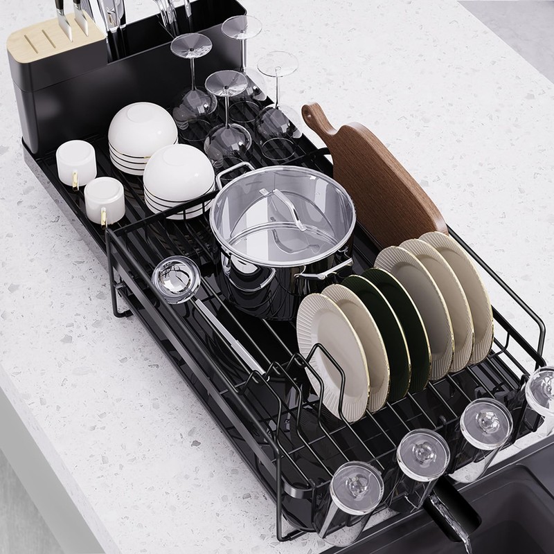 Runnatal Large Dish Drying Rack with Drainboard Set, Dish Rack,