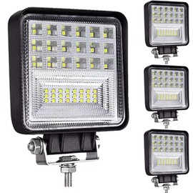 WINBANG LED Work Lights for Truck Tractor, 4 inch 126W Square LED Pod Lights,12V 24V Waterproof Cube Spot/Flood Off-Road Light Bar for Car Boat ATV UTV Golf Cart Snow Blower Pickup