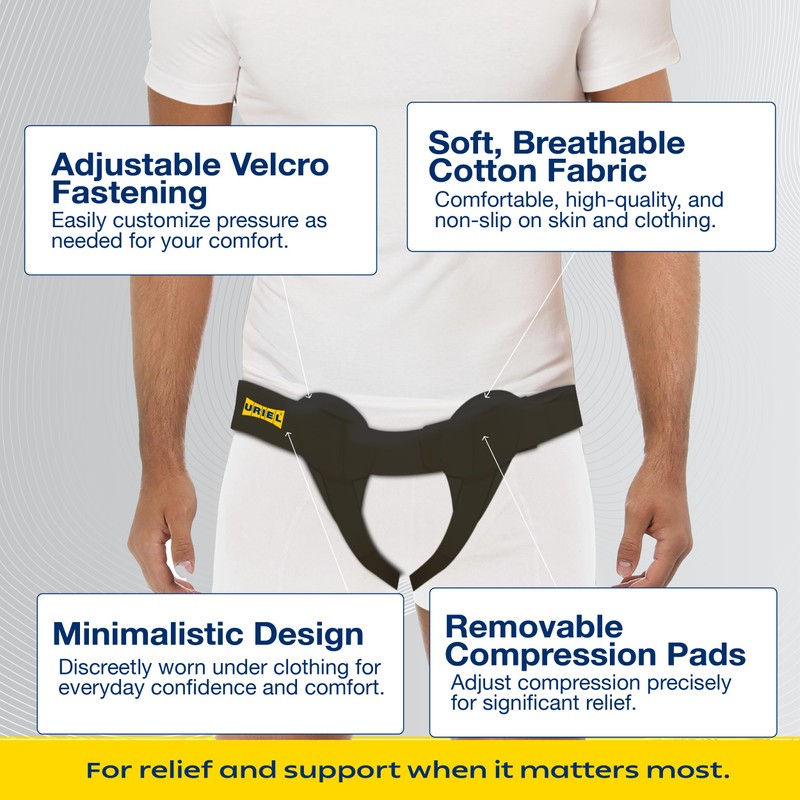 URIEL Double Sided Hernia Belts for Men - Inguinal Hernia