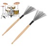 2PCS Drum Brush Double Headed Dual Purpose Maple Drumstick Rubber