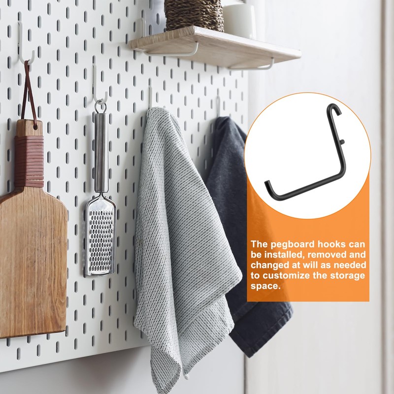 sourcing map 2pcs L Style Pegboard Hooks 3.75" L Shape