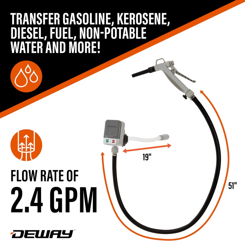 DeWay Fuel Transfer Pump for Gas Can with Manual Hand
