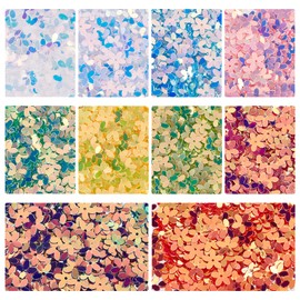 OLYCRAFT Nail Sequins Flower 10 Colors Nail Parts Resin Containers Glitter Glitter Nail Art Nail Powder Deco Parts