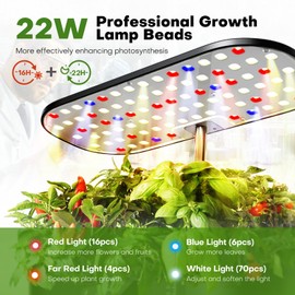 Ahopegarden Hydroponics Growing System Kit Indoor Herb Garden with Grow Light 12 Pods, with LCD Touch Panel Hydroponic Planter, Planting Height Up to 17", Grower Harvest Fresh Veggie Lettuce, Black