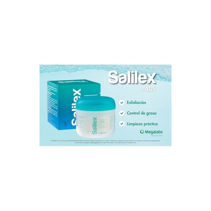 Salilex Pads Almohadillas Faciales Dermolimpiadoras Libres Jabon Piel Grasa Tendencia