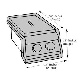 Covers & All Built in Grill Side Burner Cover, 12 oz PVC Polyester Grill Cover for Outdoor Grill, UV & Water Resistant with Elastic Hem, Perfect for Indoor & Outdoor (14” W x 24” D x 12” H, Black)