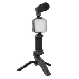 Smartphone Video Microphone Kit, LED Light Tripod Vlogging Kit with Remote Control, Video Microphone Kit for Cell Phone Android Camera