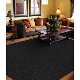 Garland Rug Ivy Area Rug, 9-Feet by 12-Feet, Black