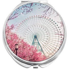 NewCharms Ferris Wheel Compact with Mirrors - Perfect Pocket and Purse Size Folding Mirror for Applying Make Up Anywhere