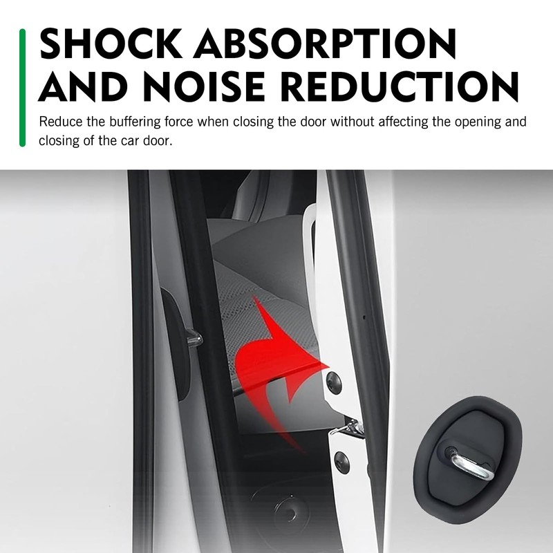 Titgoes Pack-4 Car Door Latch Lock Cover, Silent Shock Absorption