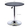 HOMCOM 25" Classic Round Adjustable Faux Leather Chrome Standing Bistro