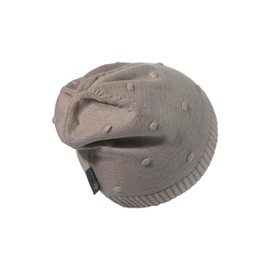 Sterntaler GOTS Knitted Hat Dots - Baby Hat Made of Cotton (Organic) - Cuddly Girls' Beanie Hat with Nub Pattern - Baby and Children Transition Hat, Grey-beige