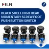 FILN 5PCS 19mm Momentary Push Button Switch, Small Reset Spst