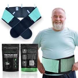 Lumbowrap® - The Plus Size Hip & Lower Back Wrap For Arthritis, Spinal Stenosis, Sciatica, Obesity, Mobility, General Back Pain, SI Joint Pain (L)
