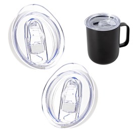 2 Pack Replacement Mug Sliding Lid Compatible with Ember 10oz Temperature Control Smart Mug 1 & 2, BPA-Free, Spill Proof Cup Lid Cover with Sealing Silicone Ring, Clear