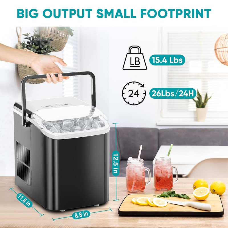 Ice Maker, Portable Countertop Icemaker Machine, Self Cleaning Quiet 2
