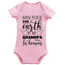 YCICIVDee Hand Picked For Earth By My Grandpa In Heaven Unisex-Baby Short Sleeve Bodysuits
