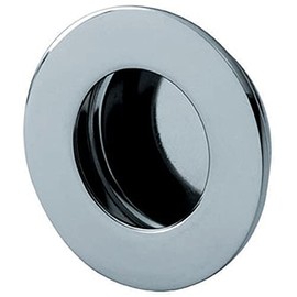 Circular Low Profile Recesesd Flush Pull - 50mm Diameter- Bright Stainless Steel | Inset Drawer Flush Pulls - Recessed Sliding Cabinet Door Pull Handle - Inset Design